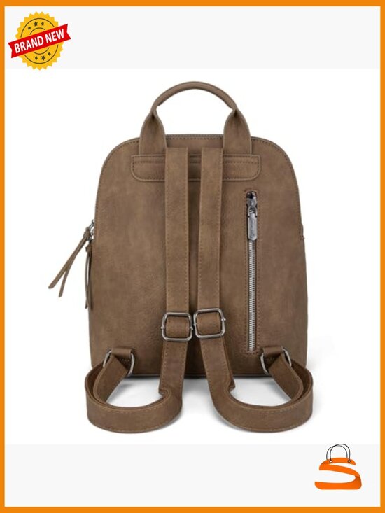 Mini Faux Leather Backpack Purse for Women Travel Work Daypack Adjustable Straps